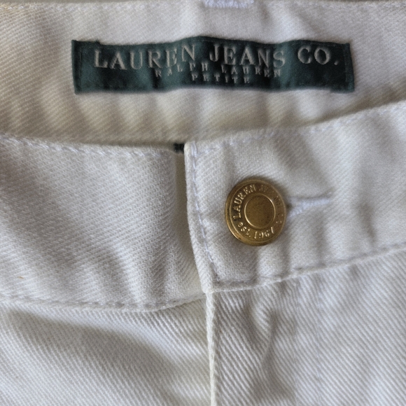 Vintage Lauren Jeans Co. Ralph Lauren Floral Paint Bootcut Jean White Women 2P - Picture 7 of 9